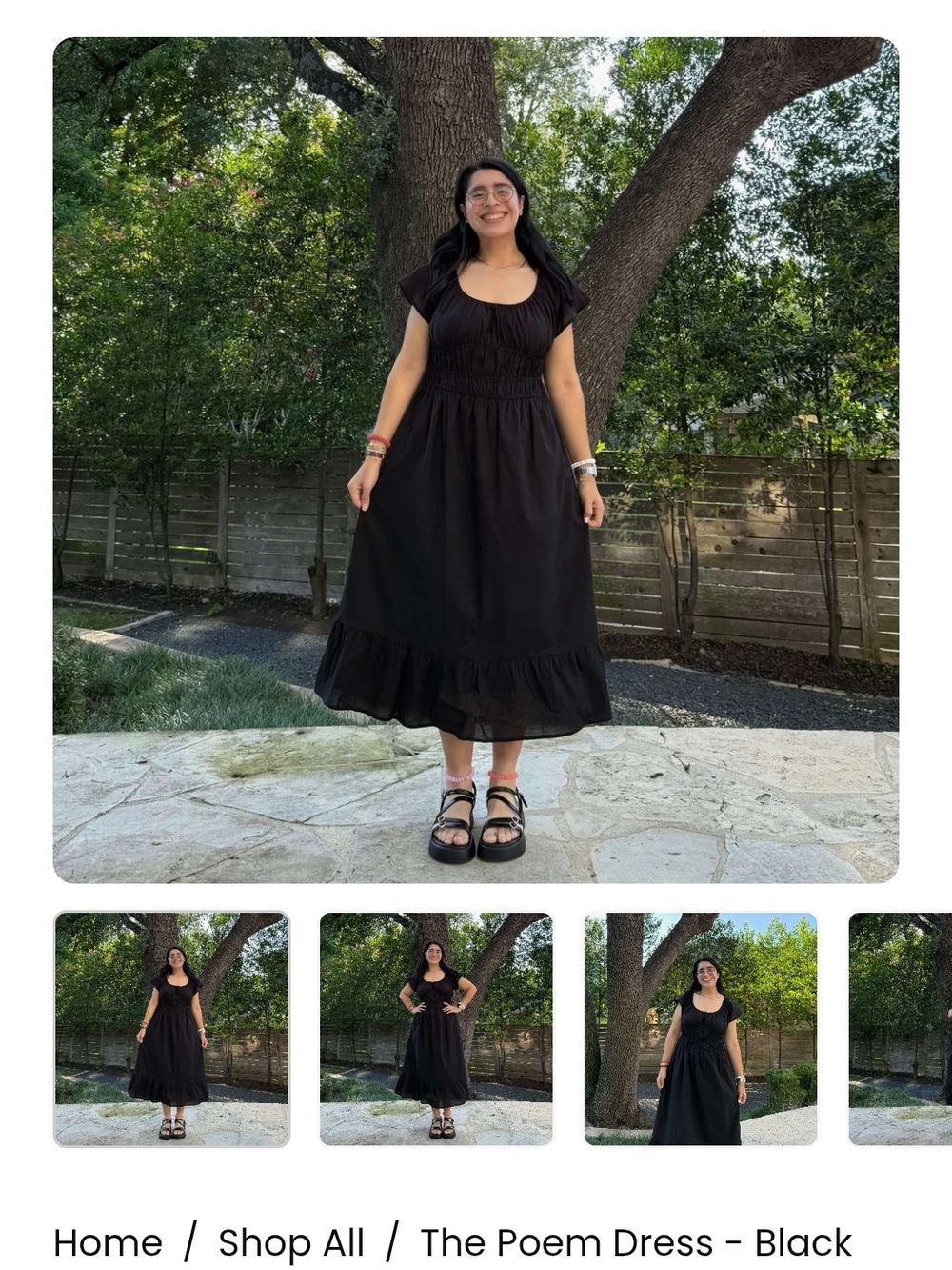 Shiny By Nature, The Poem Dress, 100% Cotton — Black XXL